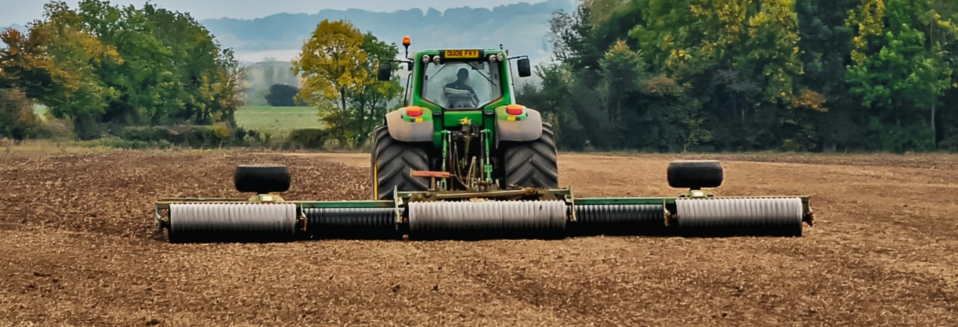 A green roll in a field